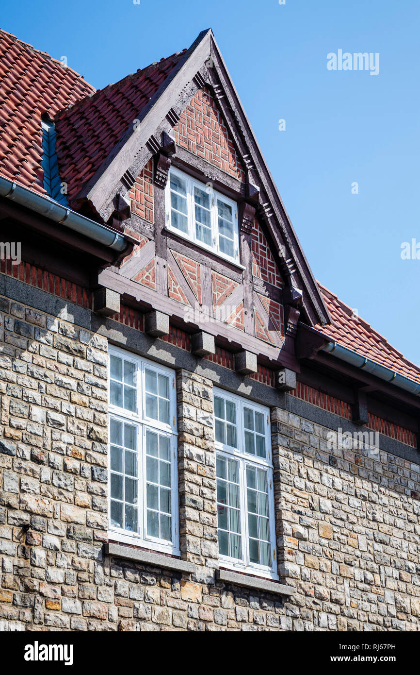 Europa, Dänemark, Bornholm, Rønne, Seitenansicht der Alten Post, heute ein Hotel Stock Photo