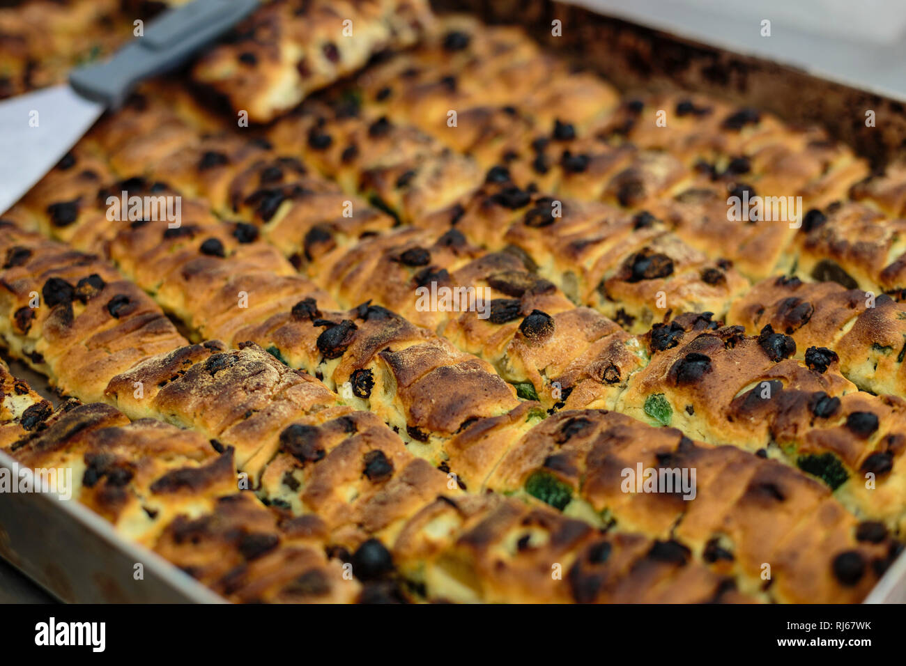 Europa, Italien, Latium, Rom, Jüdische 'Pizza', eine Spezialität der berühmten jüdischen Bäckerei Boccione und Lieblingsgebäck von Benedikt XVI, (J. R Stock Photo