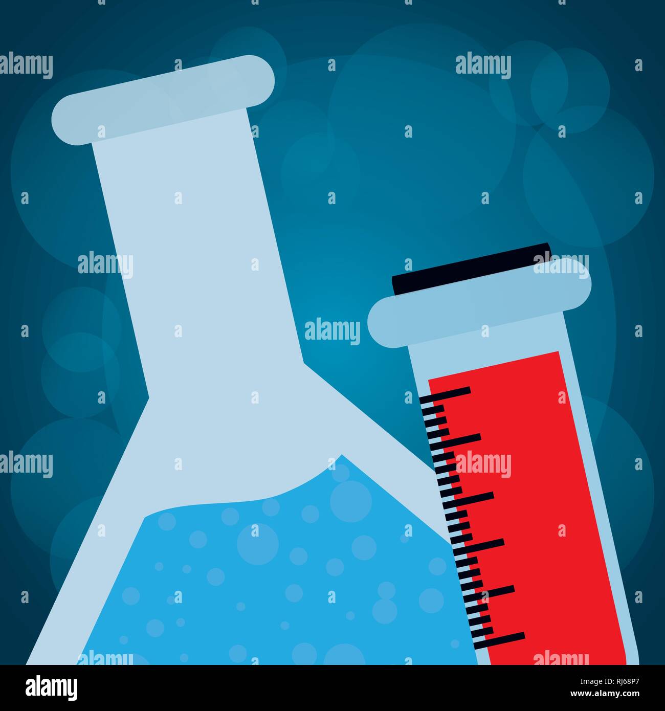 tube test flask and blood vector illustration design Stock Vector Image ...