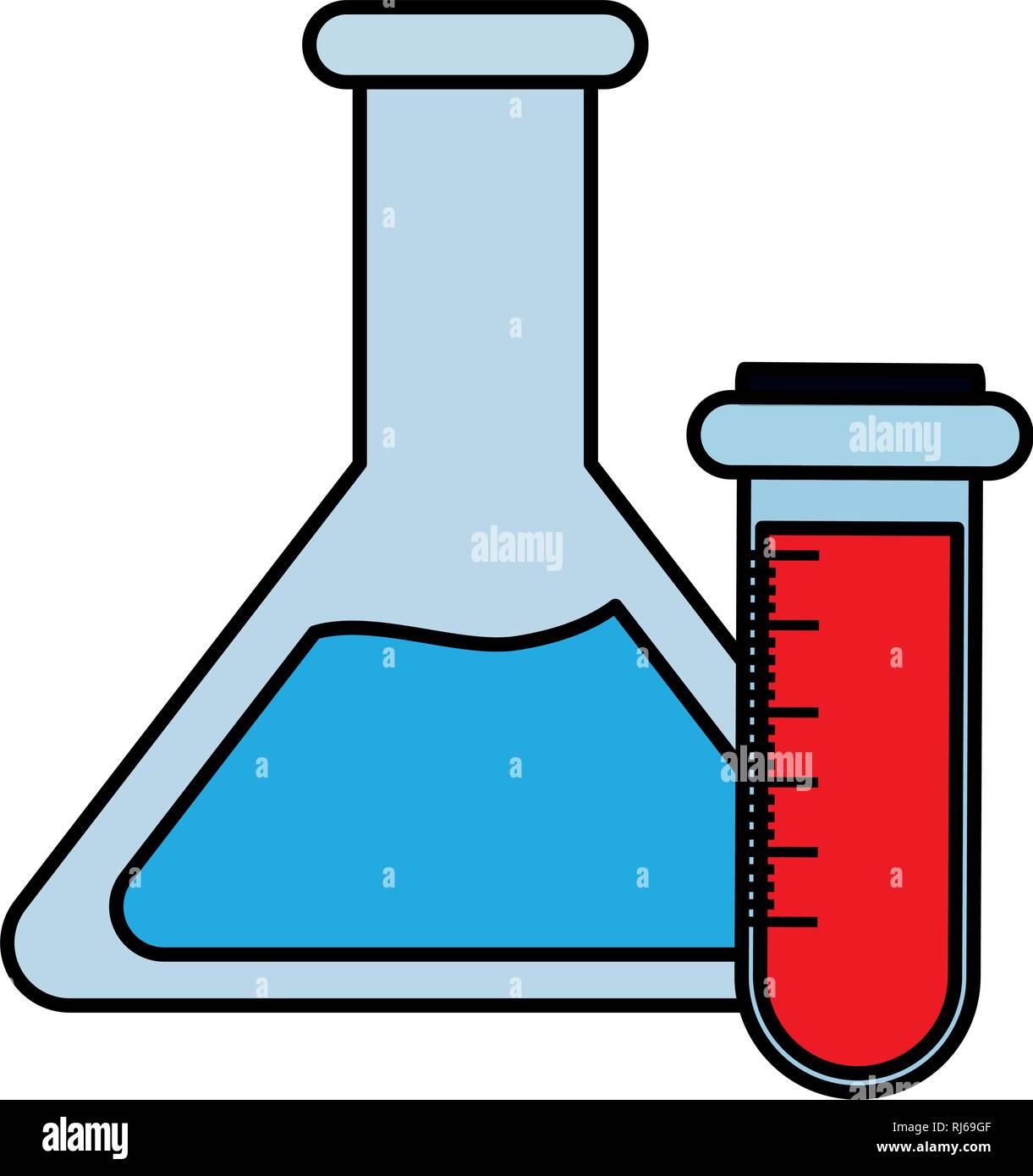 tube test flask and blood vector illustration design Stock Vector Image ...