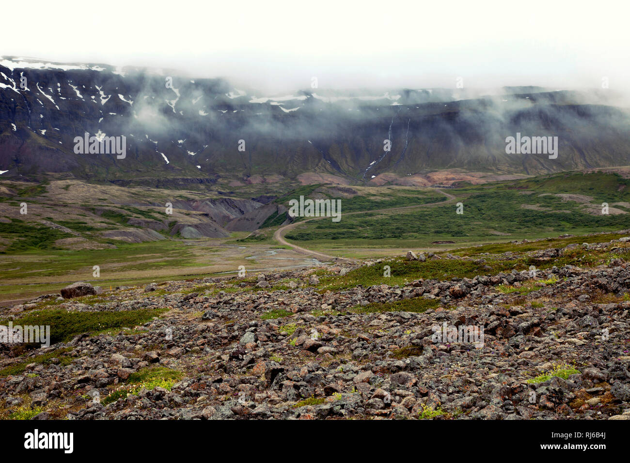 Berg, Tal, Island, Landschaft Stock Photo