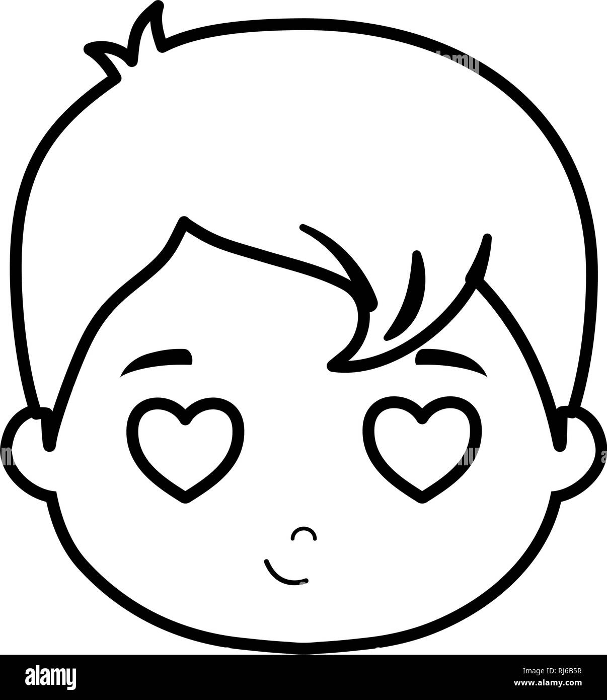 cute and little head baby love vector illustration design Stock Vector ...