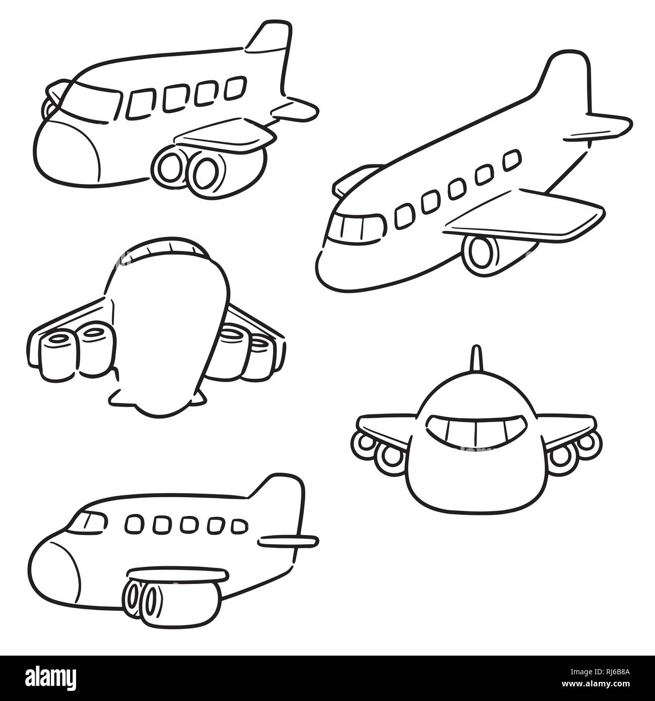 vector set of airplane Stock Vector