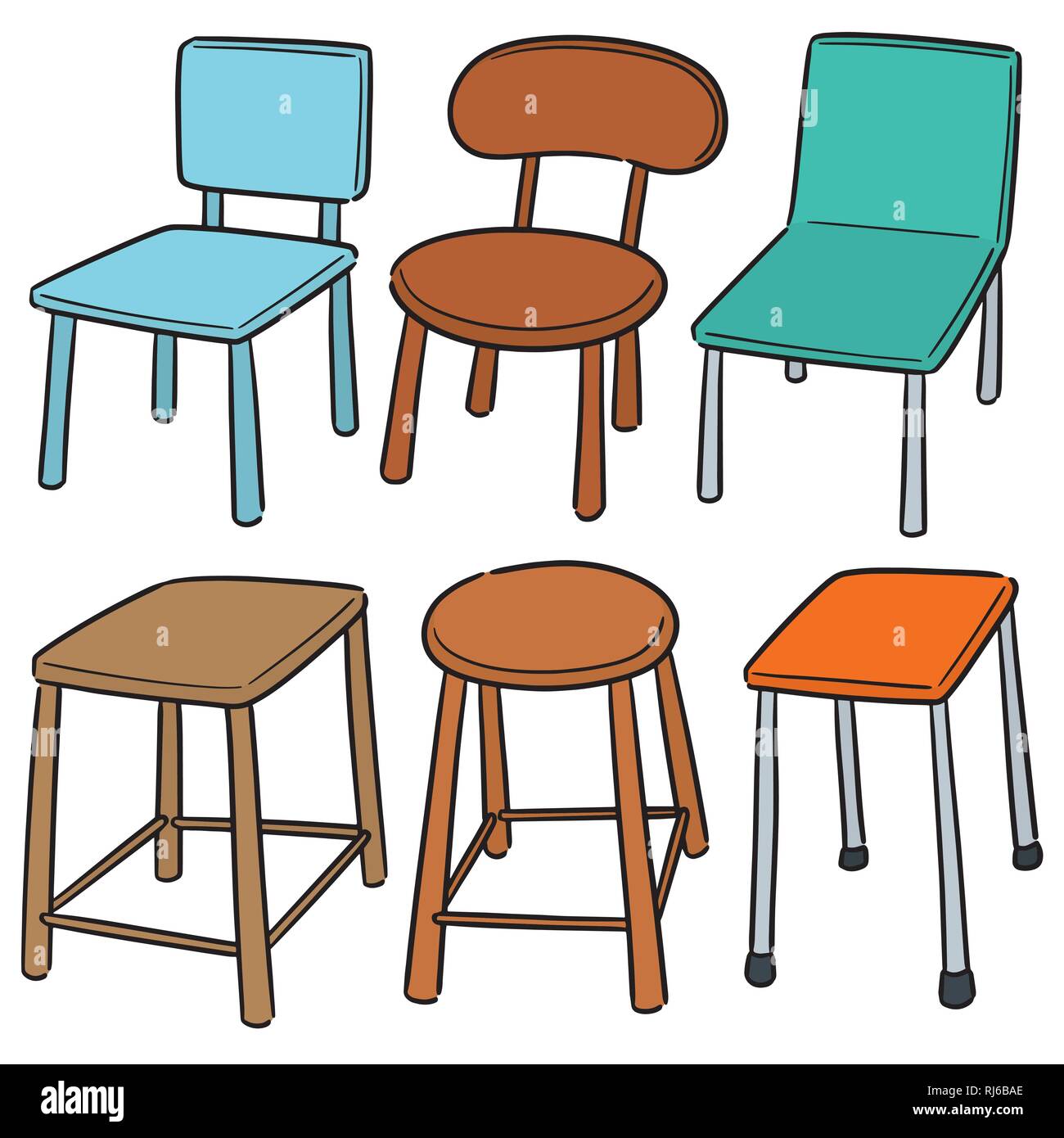vector set of chair Stock Vector Image & Art - Alamy