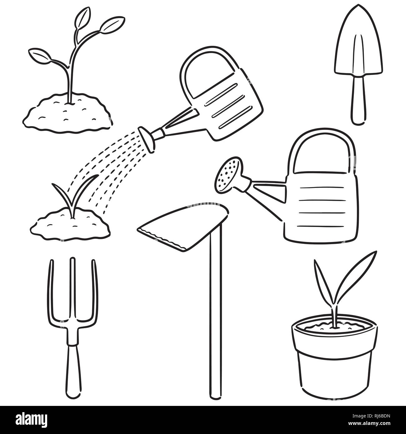 vector set of gardening tool Stock Vector
