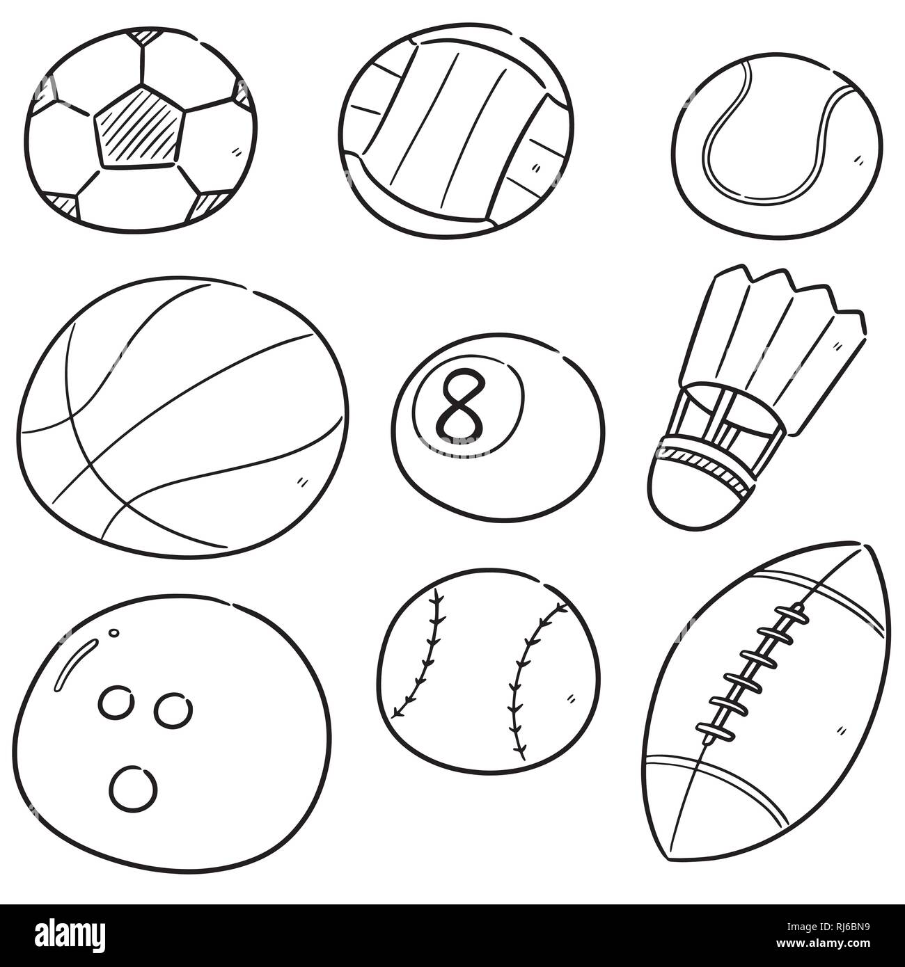 vector set of sport equipments Stock Vector