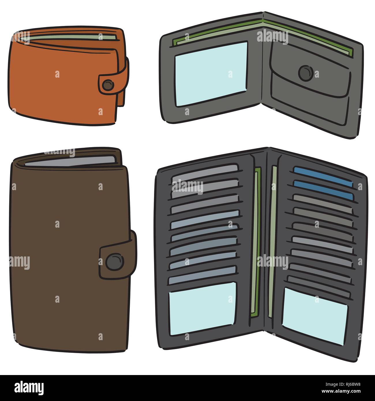 Simple line drawing wallet hand Stock Vector Images - Alamy