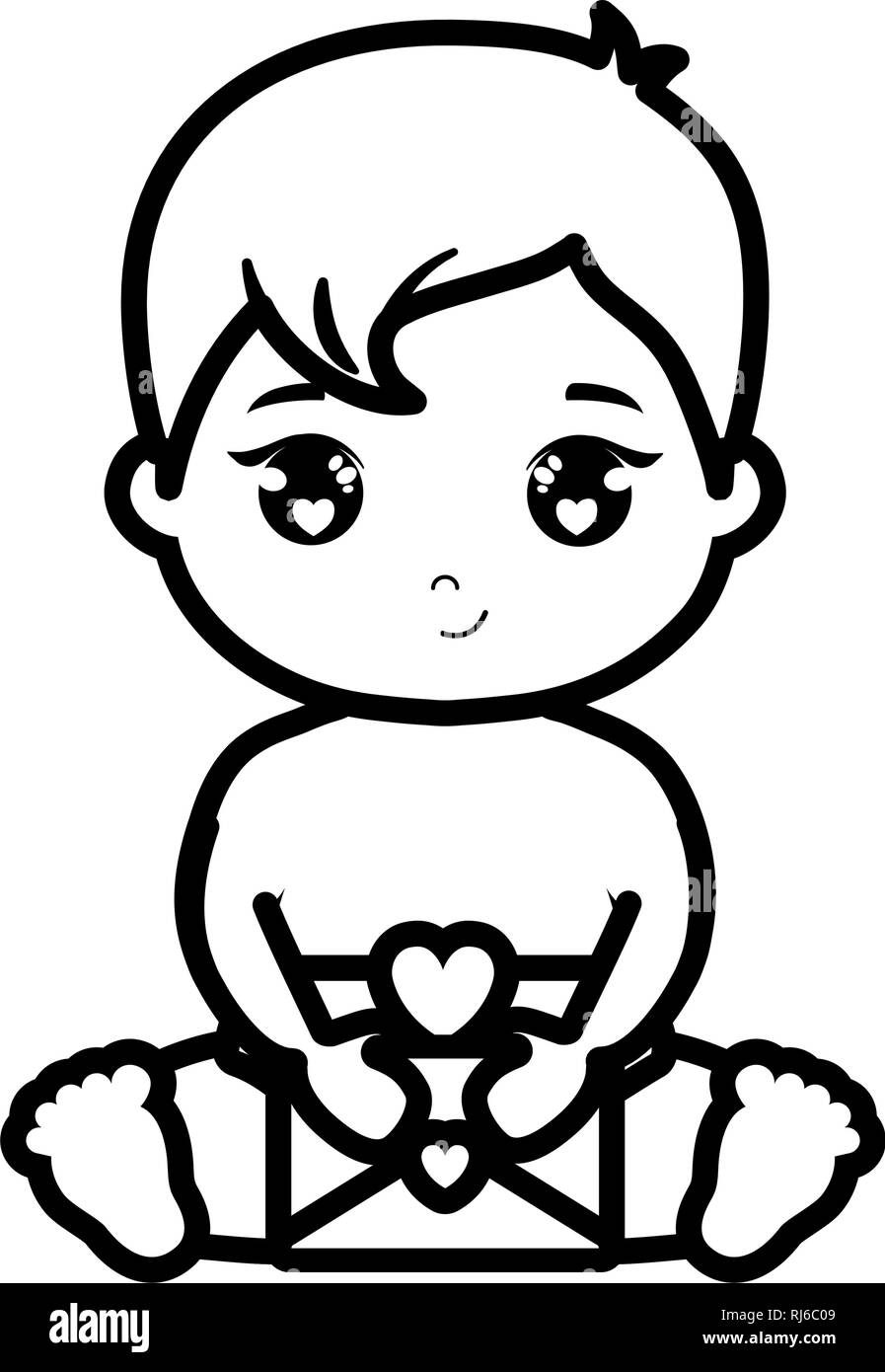 cute and little baby love vector illustration design Stock Vector Image ...