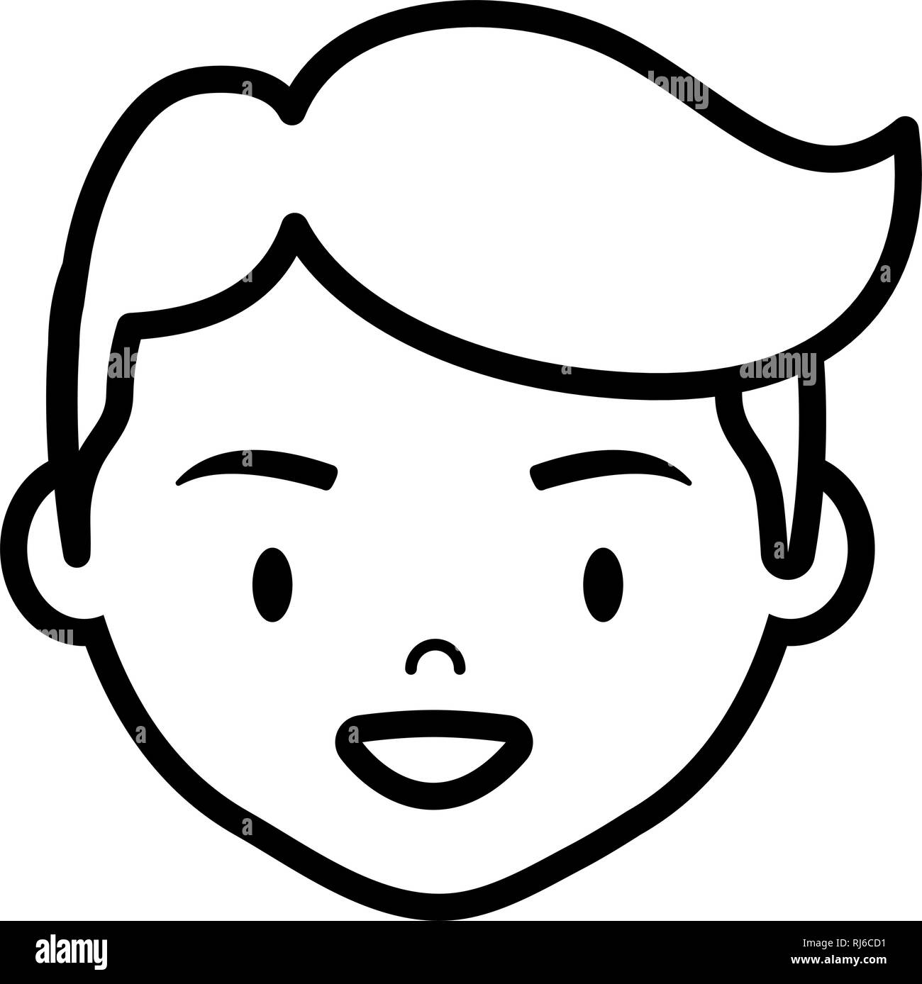teenager boy young head character vector illustration design Stock ...
