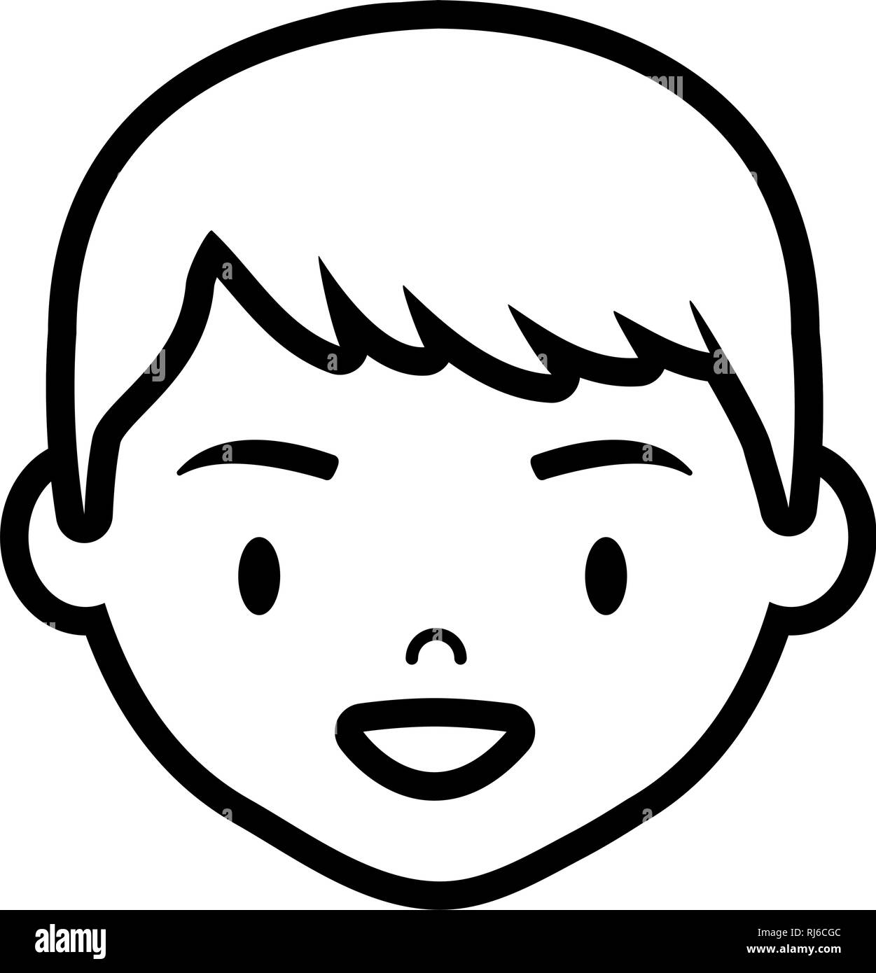 teenager boy young head character vector illustration design Stock ...