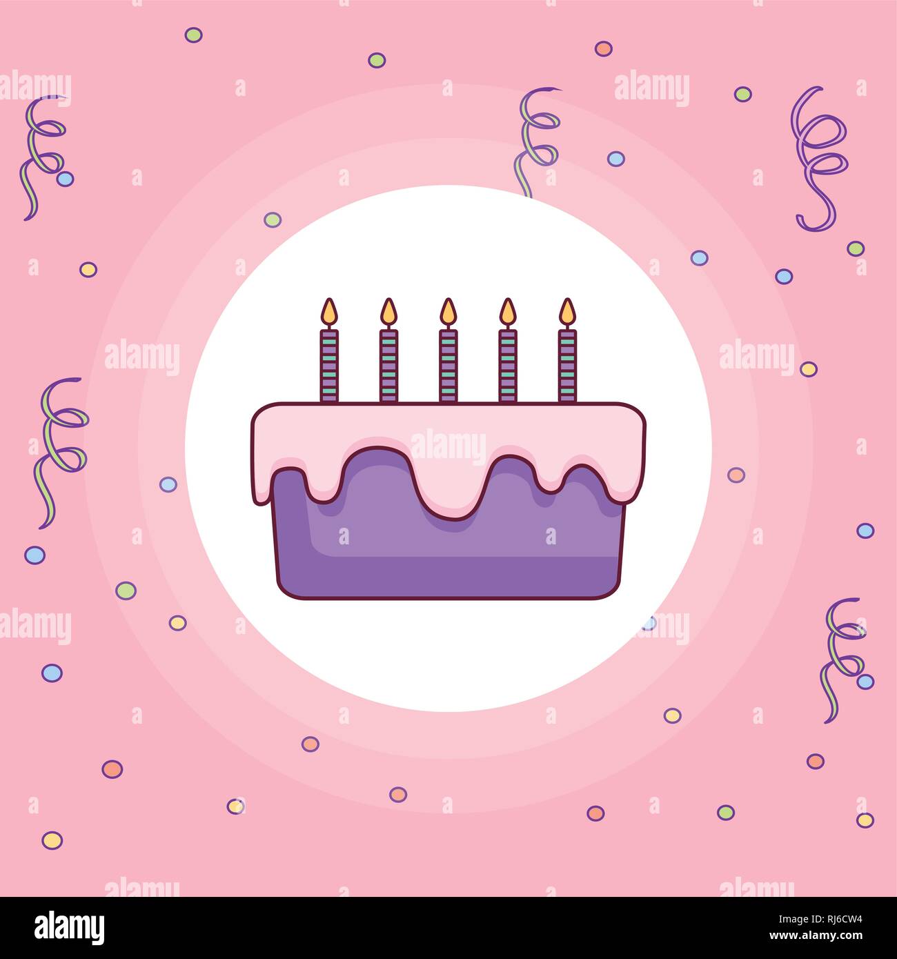 sweet birthday cake with candles vector illustration design Stock ...