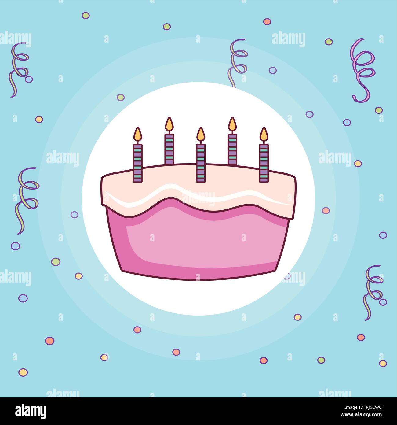 sweet birthday cake with candles vector illustration design Stock ...