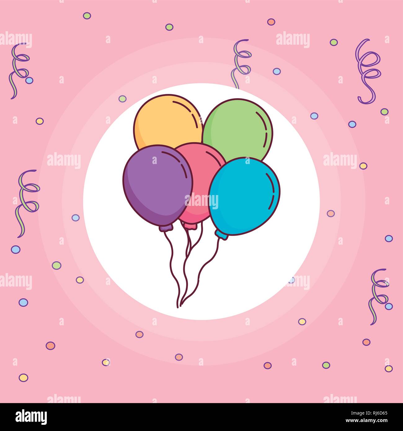 Balloons Helium Floating Icon Vector Illustration Design Stock Vector