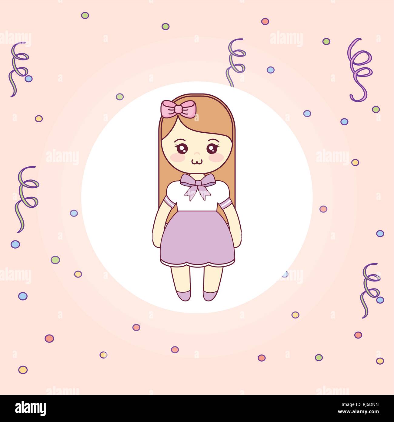 cute and little girl character vector illustration design Stock Vector ...