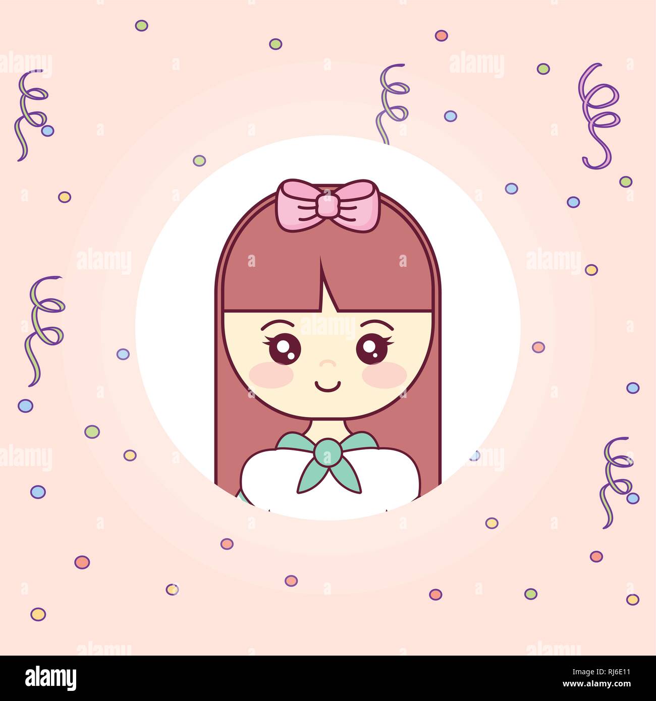 cute and little girl character vector illustration design Stock Vector ...