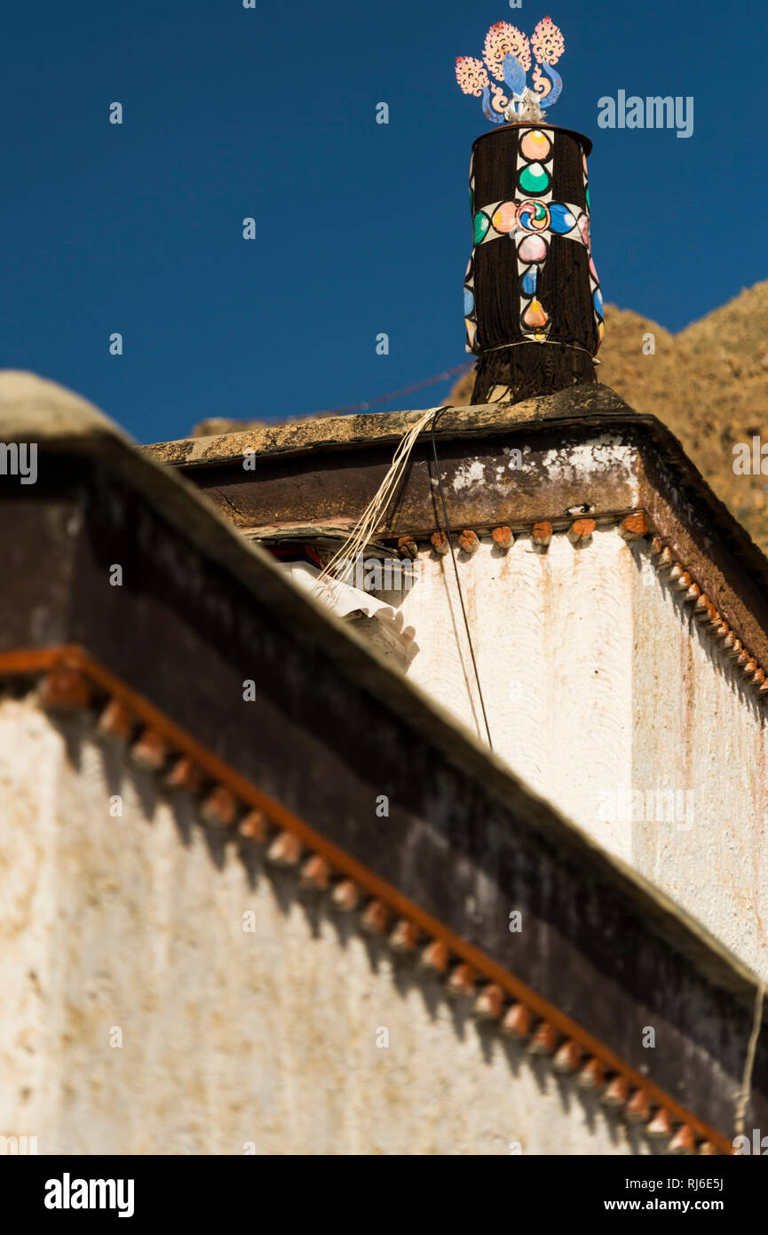 Tibet, Shigatse, das Tashilhunpo Kloster Stock Photo