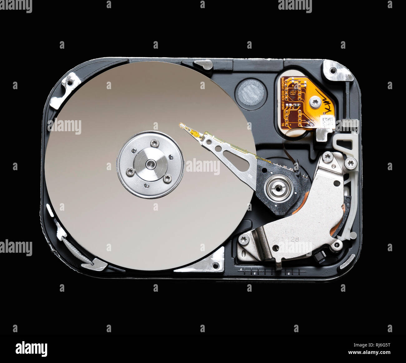 Hard drive removed from a computer. Stock Photo
