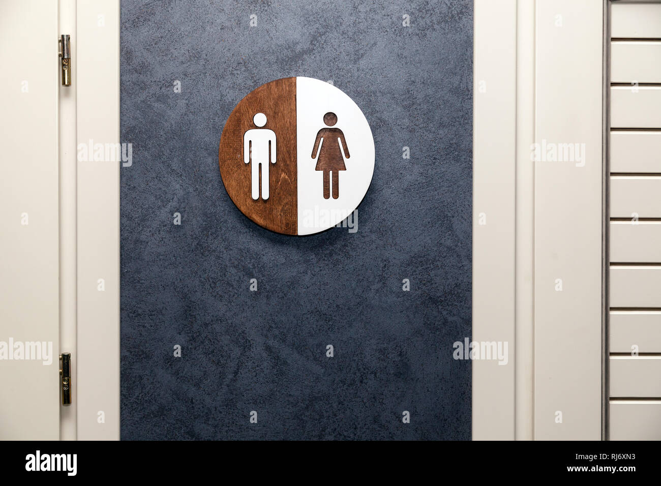 wooden toilet door signs