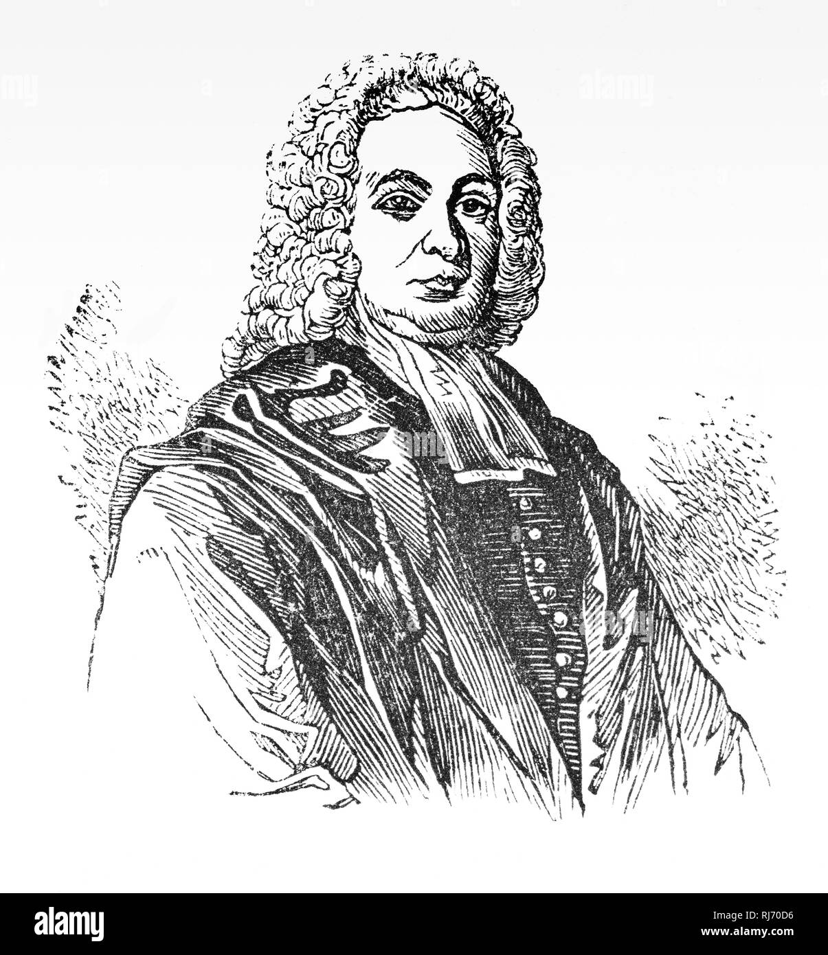 William Warburton (1698-1779) was an English writer, literary critic and churchman, Bishop of Gloucester from 1759 until his death. He edited editions of the works of his friend Alexander Pope, and of William Shakespeare. Stock Photo