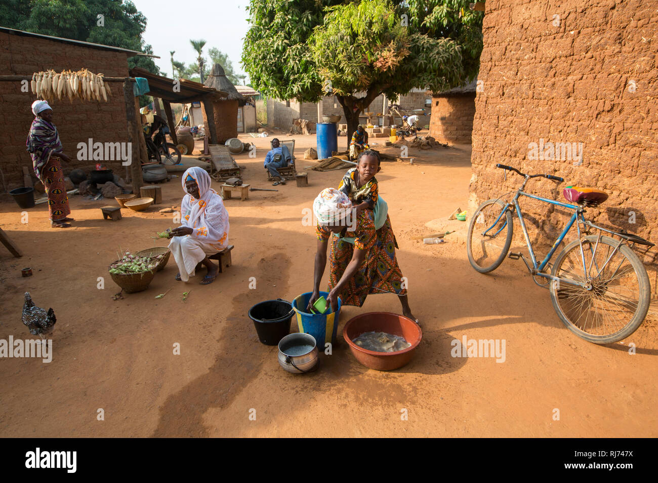 Karfiguela village, Banfora, Cascades Region, Burkina Faso, 6th December 2016; Sanata Kone, benificiary. Stock Photo