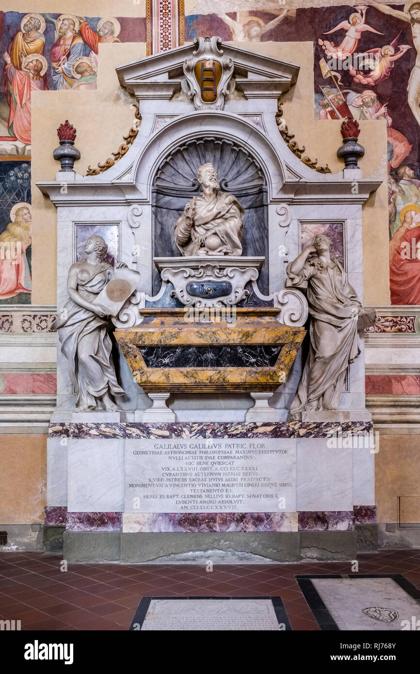 Tomb of Galileo Galilei inside the Basilica of the Holy Cross, Basilica