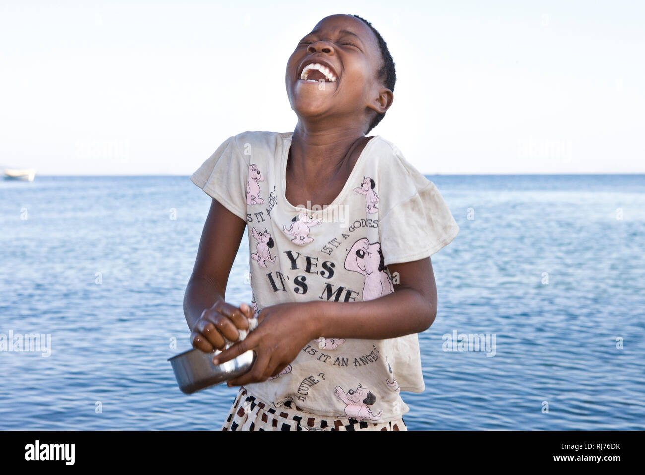 Portrait Kind am Malawi See Stock Photo