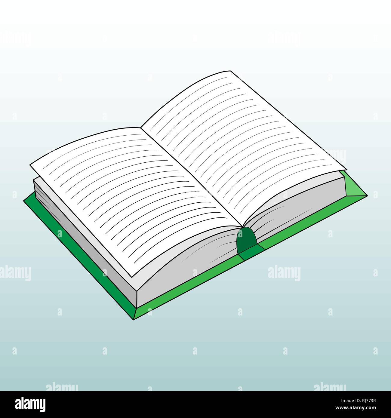 Color illustration of an open book, simple drawing Stock Vector Image