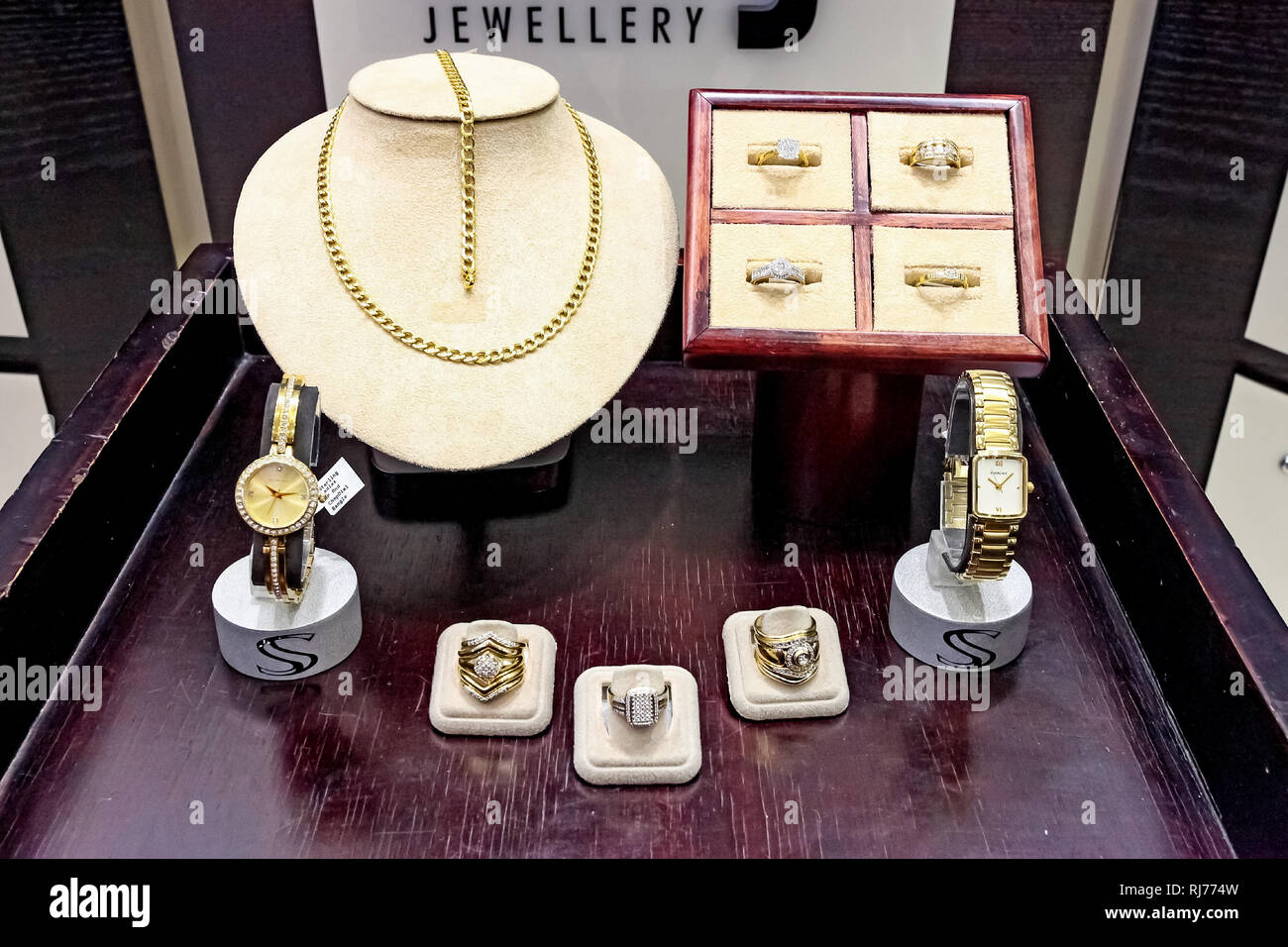 Johannesburg, South Africa July 05 2011 Inside Interior of a diamond jewelry store Stock