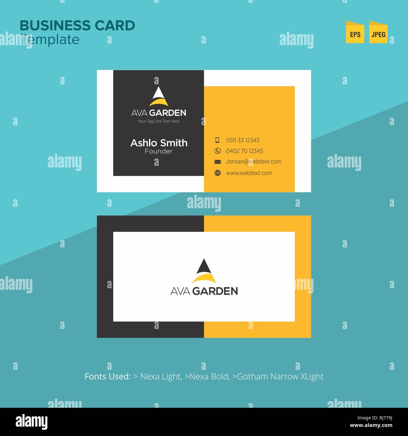 Professional Business Card and letterhead Design Stock Vector Image