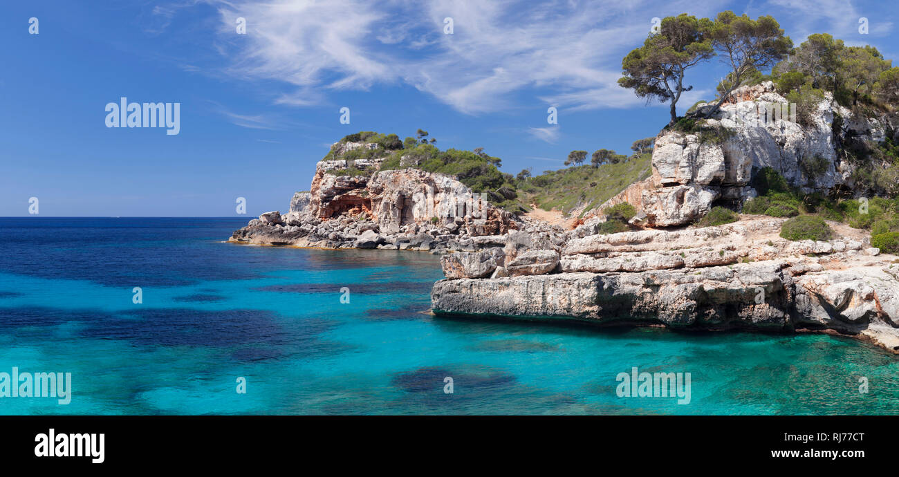 Cala S'Amonia, Santanyi, Mallorca, Balearen, Spanien Stock Photo