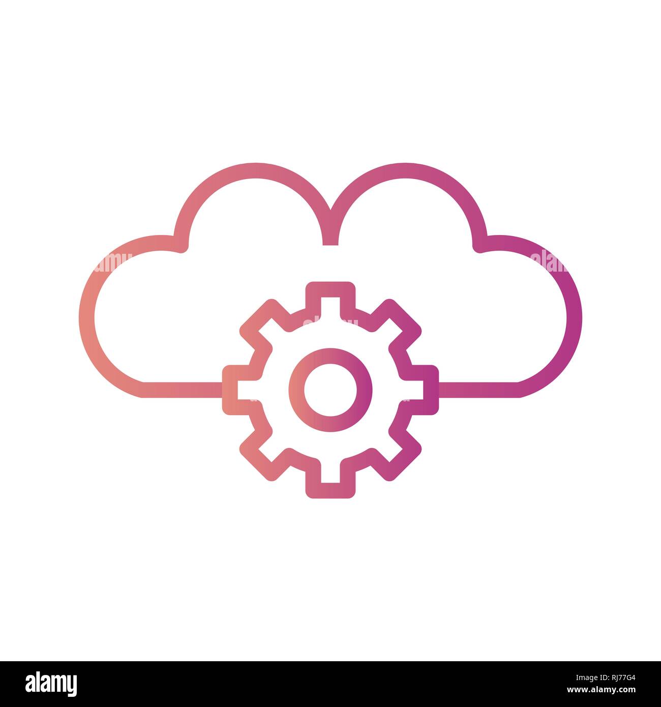 Vector Cloud Settings Icon Stock Photo - Alamy