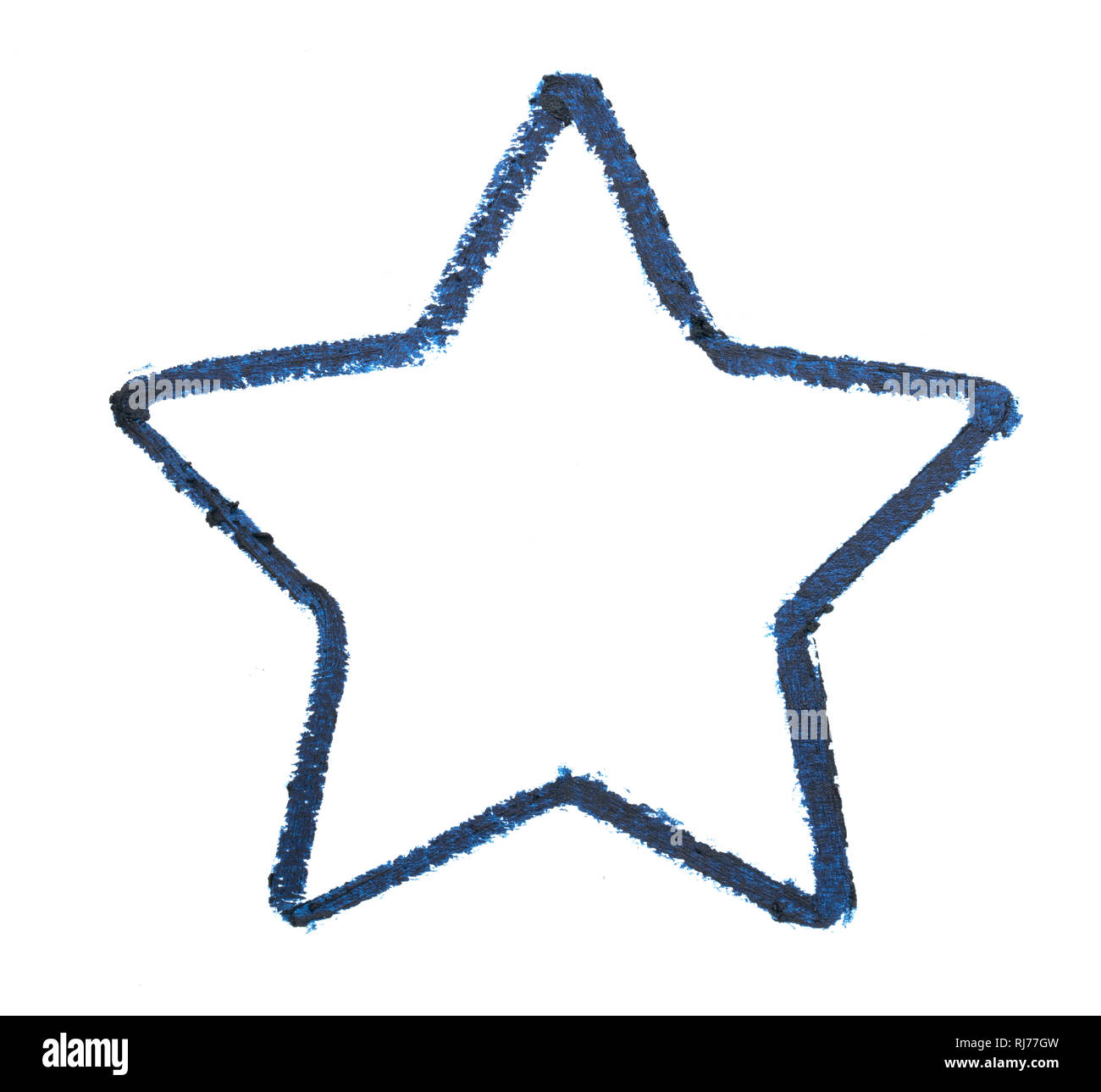 Dark blue pencil drawings on white paper texture directly above shot Stock Photo