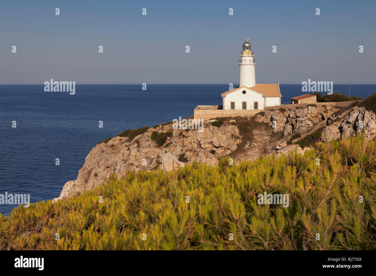 Leuchtturm am Cap de Capdepera, östlichster Punkt Mallorcas, Balearen, Spanien Stock Photo
