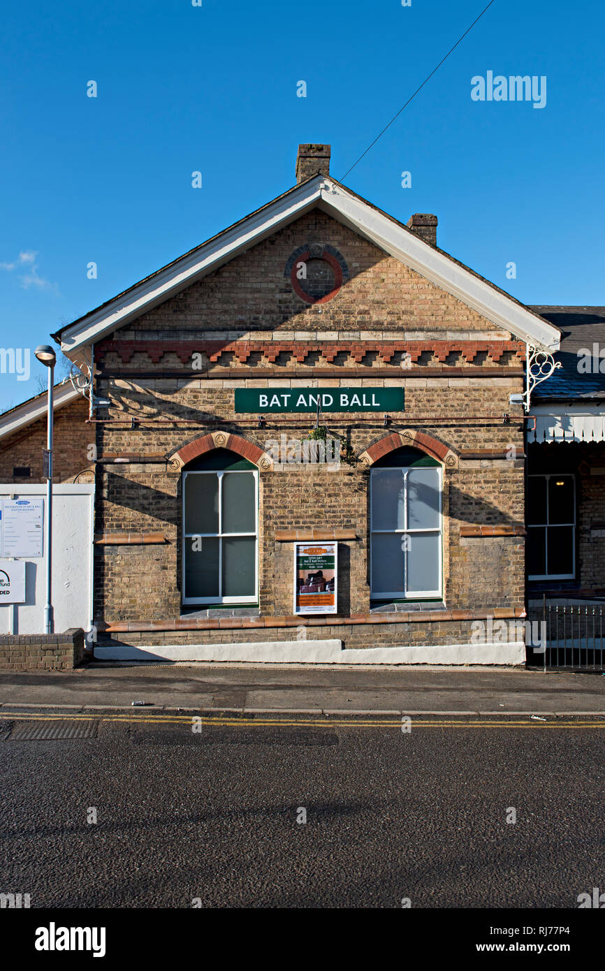 The newly refurbished Bat & Ball Station near Sevenoaks, Kent, UK.The