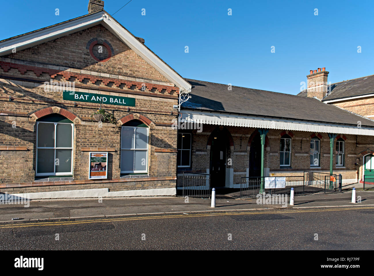 The newly refurbished Bat & Ball Station near Sevenoaks, Kent, UK.The Station was the first railway station in Sevenoaks and used by Queen Victoria Stock Photo