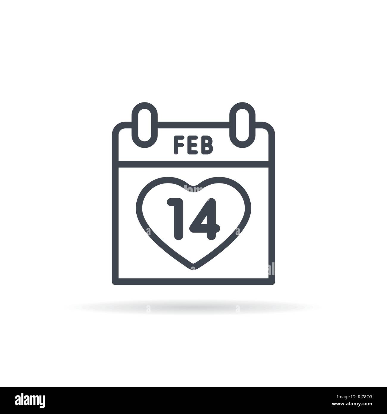 valentine-s-day-calendar-february-14th-illustration-stock-vector-image