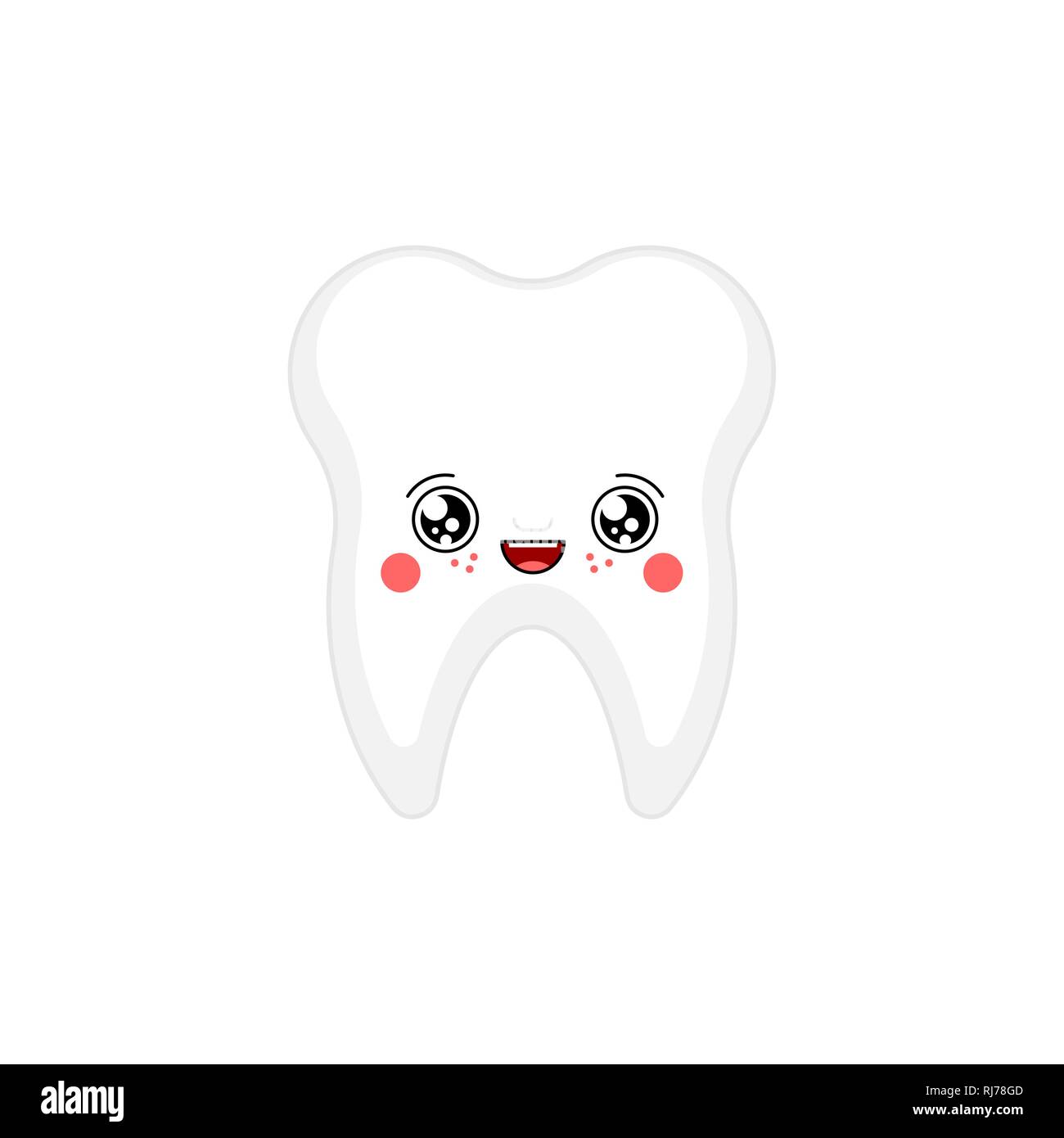 Tooth kawaii Cute cartoon. Funny Teeth. Sweet vector illustration Stock  Vector Image & Art - Alamy