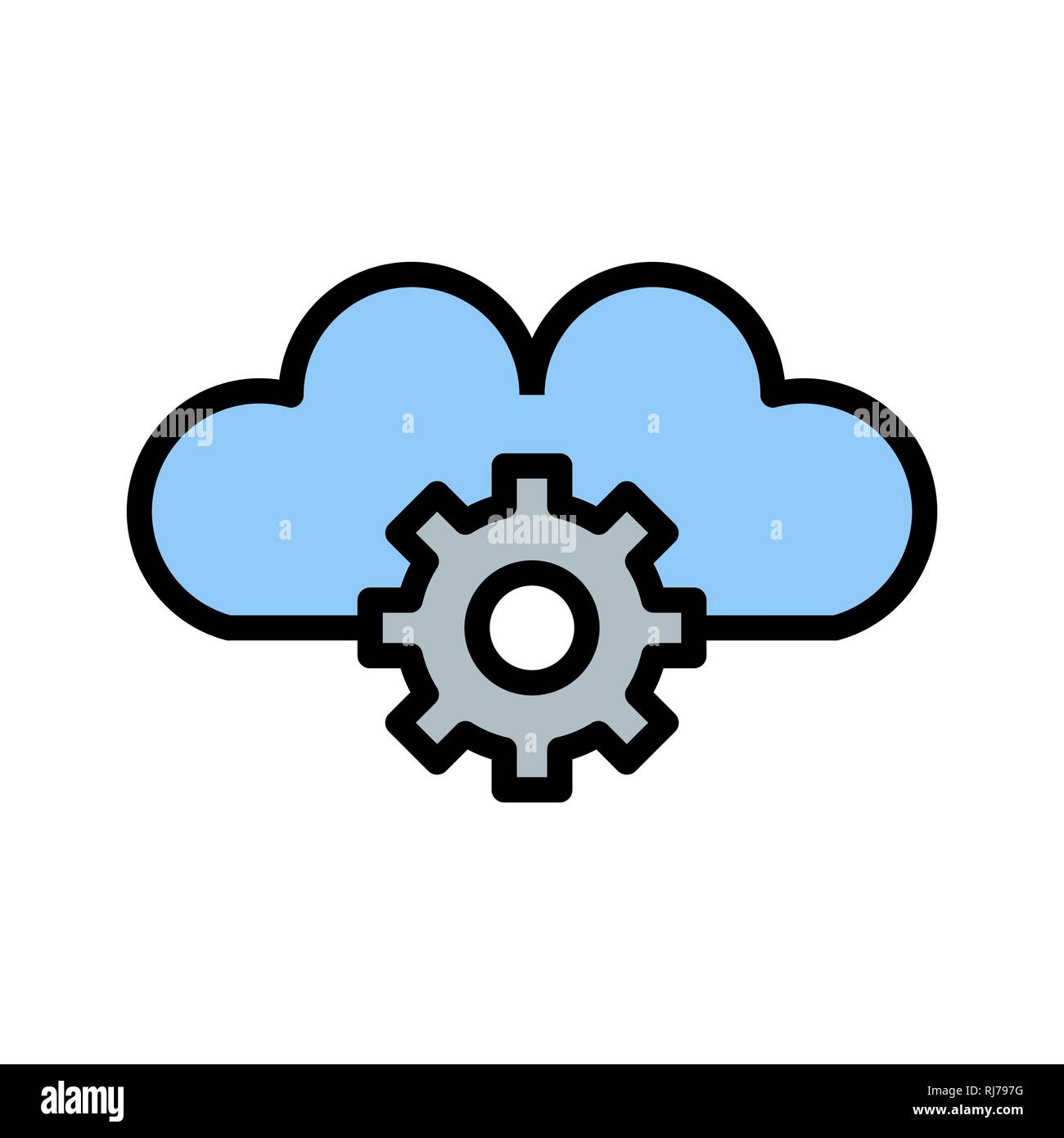 Vector Cloud Settings Icon Stock Photo - Alamy