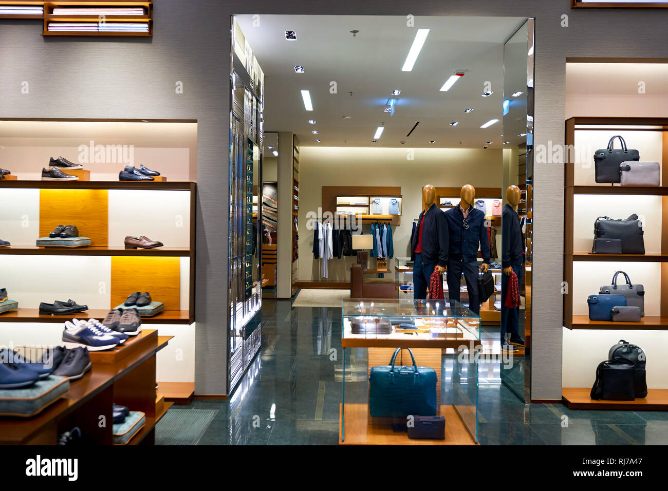 A luxury store with men clothing Stock Photo - Alamy