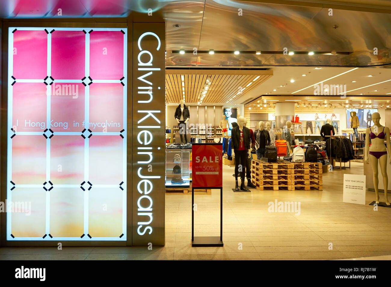 HONG KONG - JANUARY 27, 2016: entryway of Calvin Klein store at Elements  Shopping Mall. Calvin Klein Inc. is an American fashion house founded by  the Stock Photo - Alamy