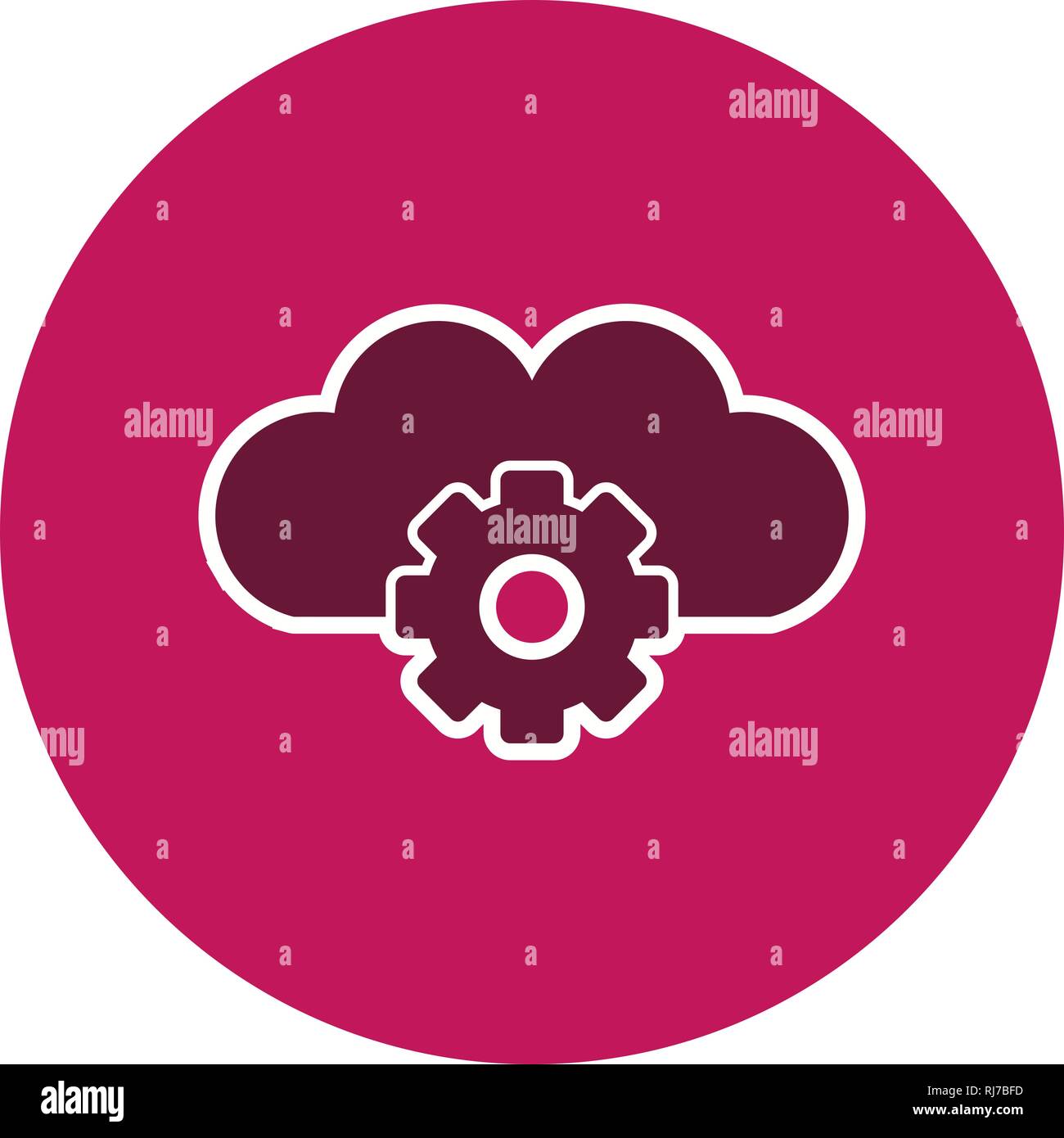 Vector Cloud Settings Icon Stock Photo - Alamy