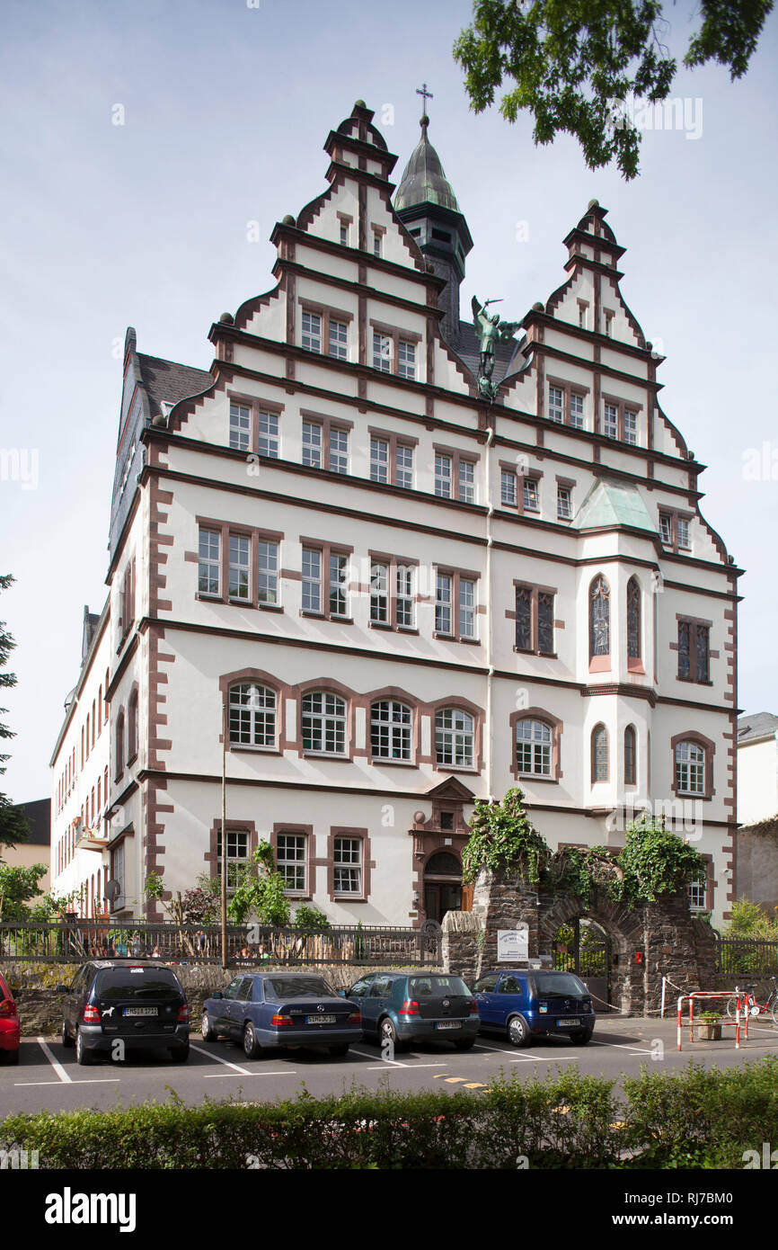 Historisches Giebelhaus, Gemeindezentrum St. Michael, Boppard, Unesco Weltkulturerbe Oberes Mittelrheintal, Rheinland-Pfalz, Deutschland, Stock Photo
