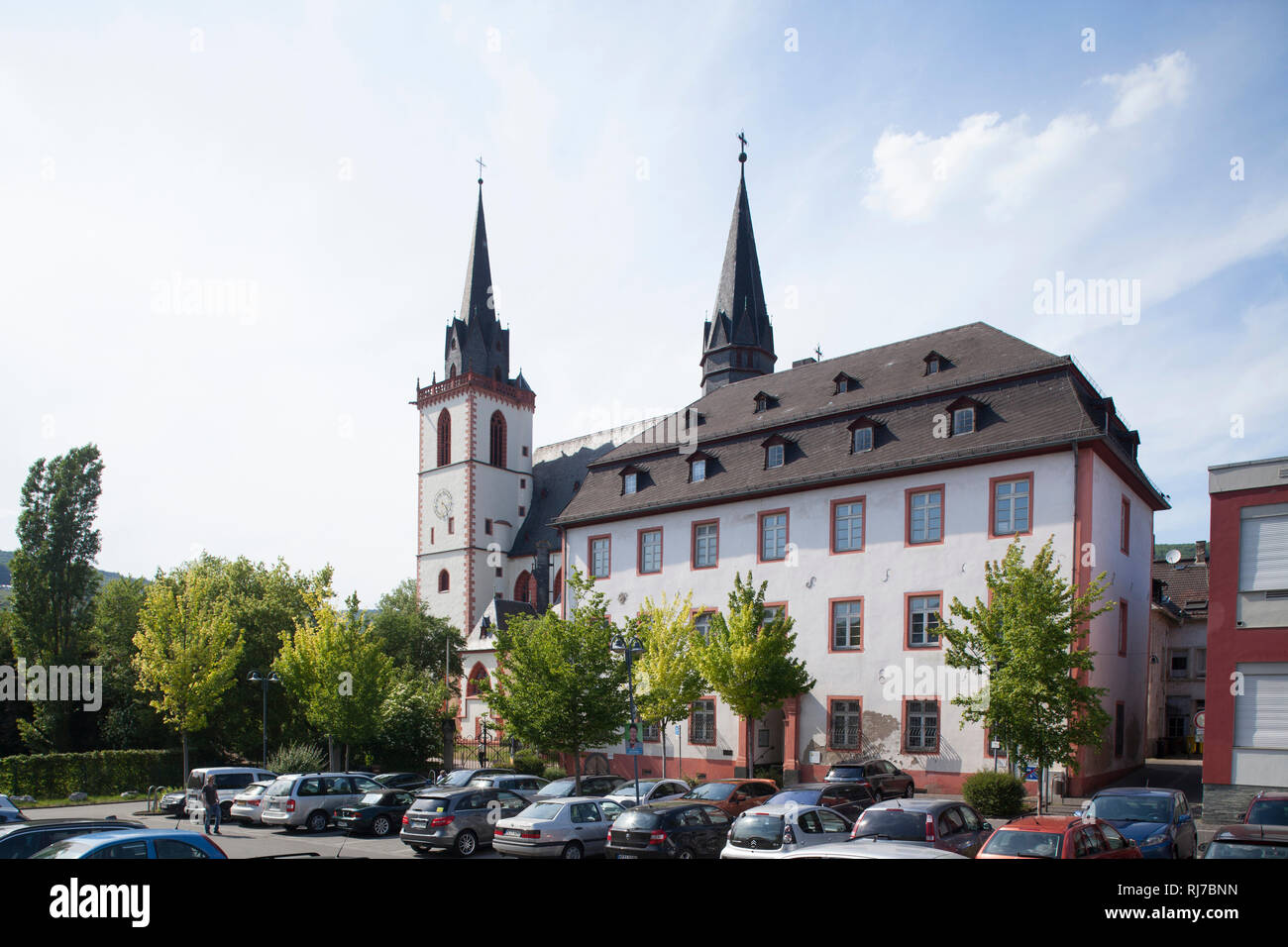 Katholische Pfarrkirche St. Martin, Bingen, Unesco Weltkulturerbe Oberes Mittelrheintal, Rheinland-Pfalz, Deutschland, Stock Photo