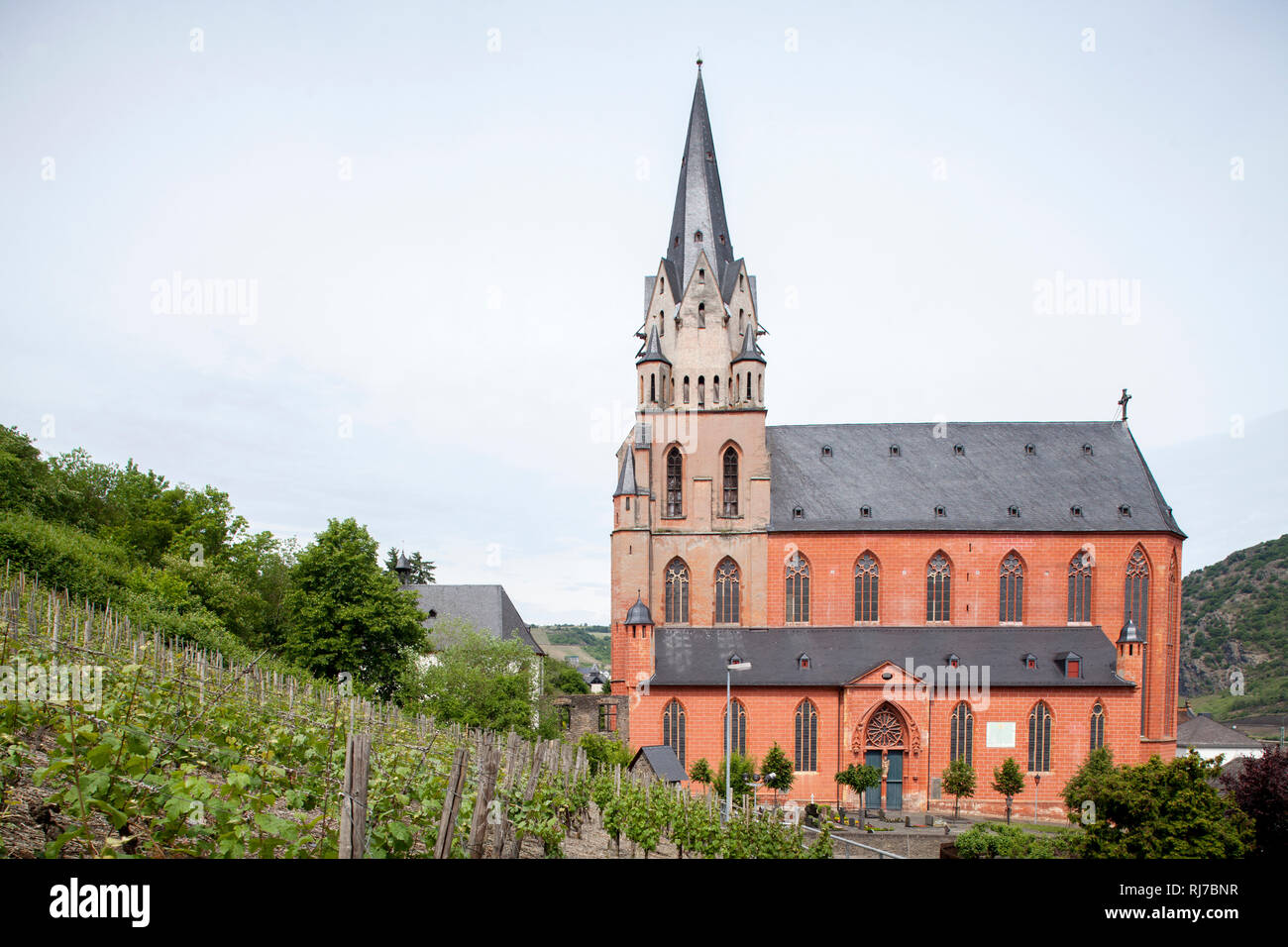 Liebfrauenkirche, Oberwesel, Unesco Weltkulturerbe Oberes Mittelrheintal, Rheinland-Pfalz, Deutschland, Stock Photo