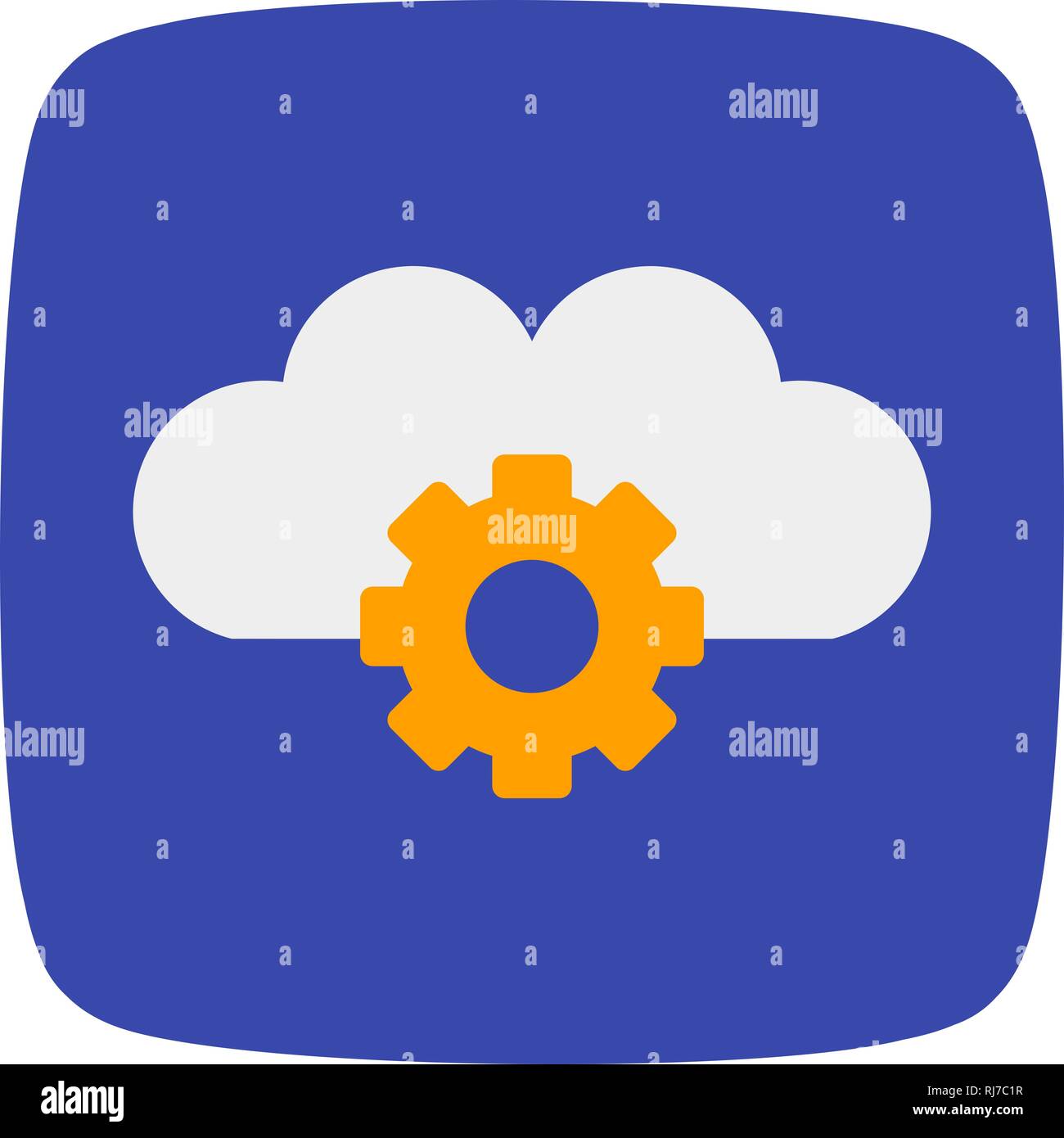 Vector Cloud Settings Icon Stock Photo - Alamy