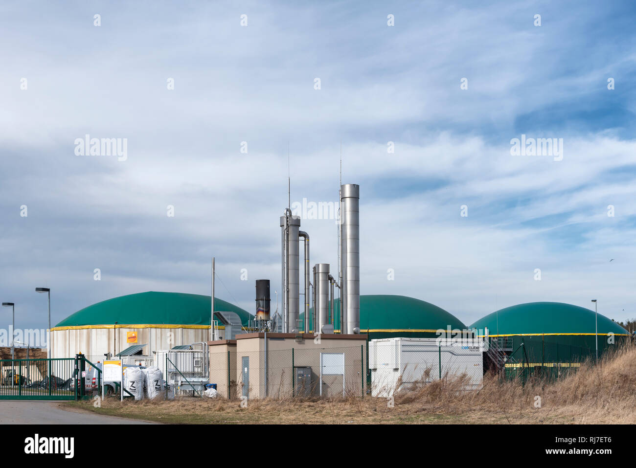 Semd, Hessen, Deutschland, Biogasanlage Stock Photo