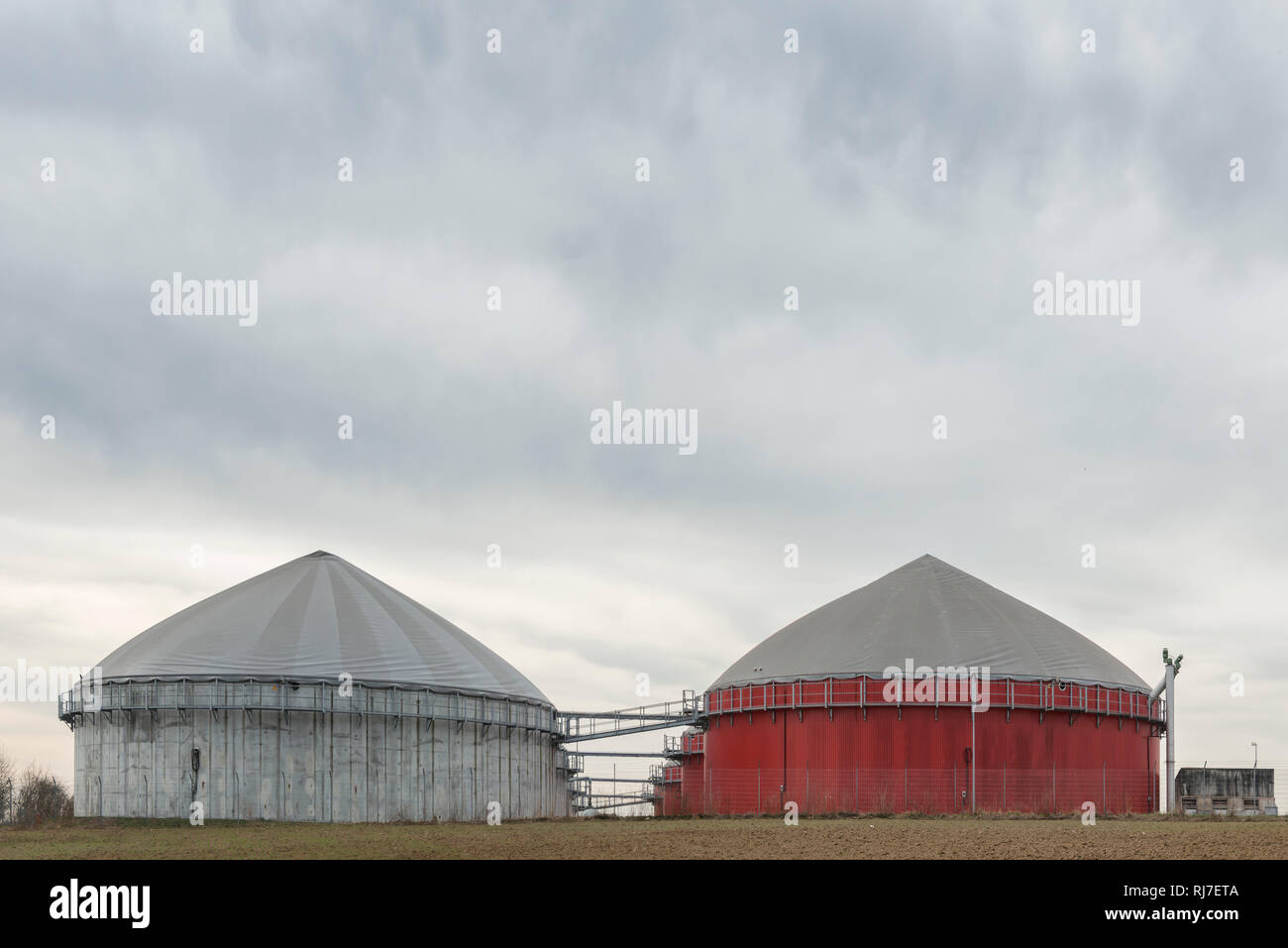 Altenstadt, Hessen, Deutschland, Biogasanlage Stock Photo