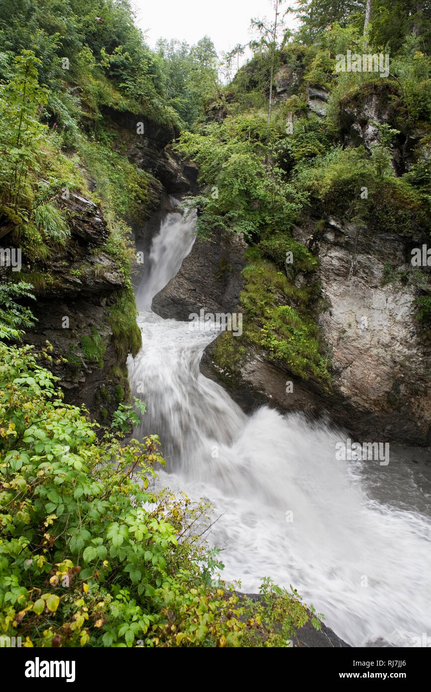 The Upper Reichenbach Falls, Meiringen, Kanton Bern, Switzerland Stock Photo