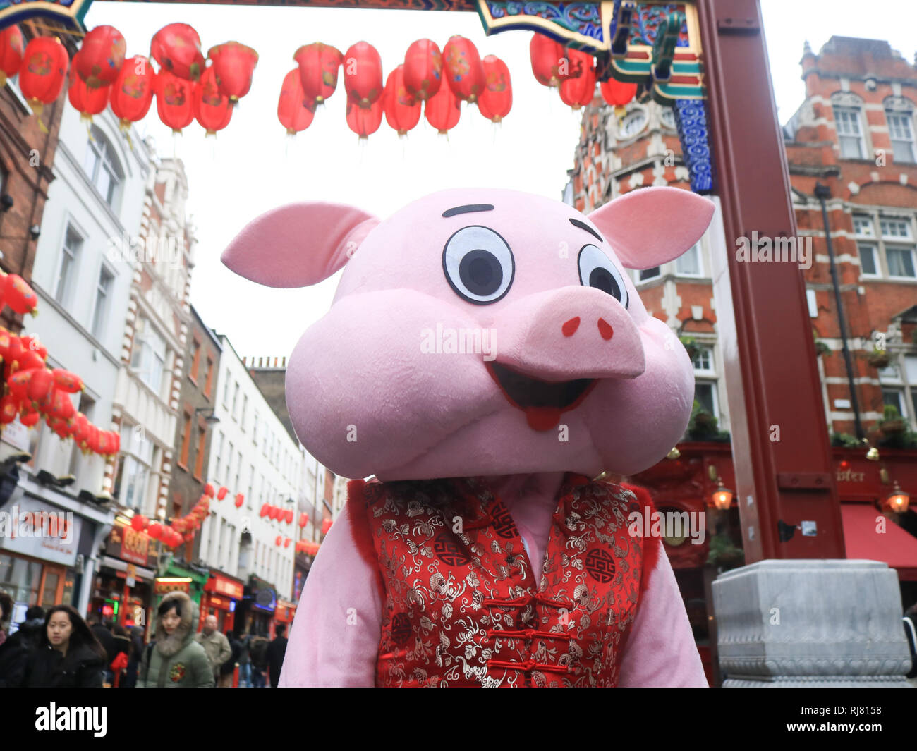 Cute Pig In A Santa Hat And Scarf Mascot Of The New Year 2019 According To Chinese  Zodiac Calendar Stock Illustration - Download Image Now - iStock