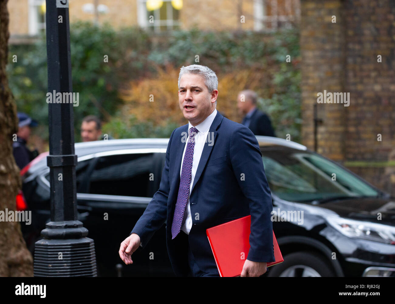 London, UK. 05th Feb, 2019. Stephen Barclay, Secretary of State for Exiting the European Union, arrives for the Cabinet Meeting. Credit: Tommy London/Alamy Live News Stock Photo